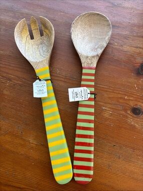 Colorful Wooden Salad Servers by One Hundred 80 Degrees.